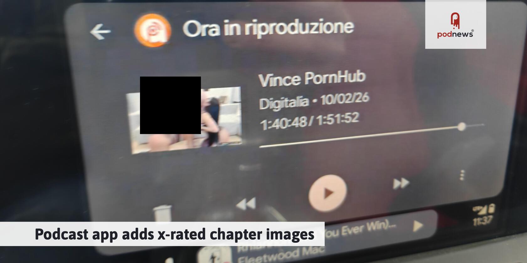 Podcast app adds x-rated chapter images