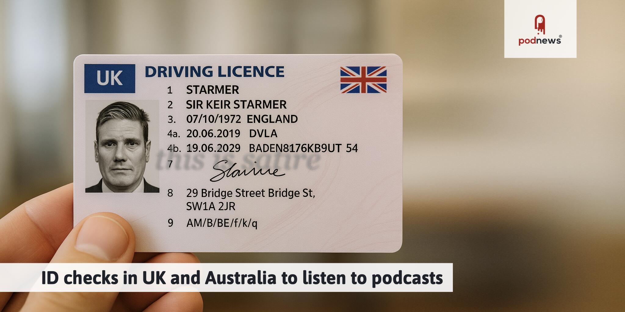 ID checks in UK and Australia to listen to podcasts