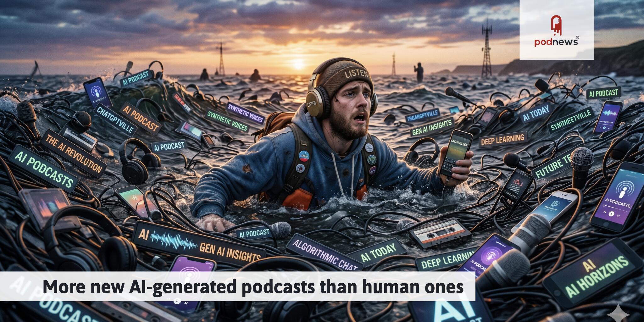 More new AI-generated podcasts than human ones