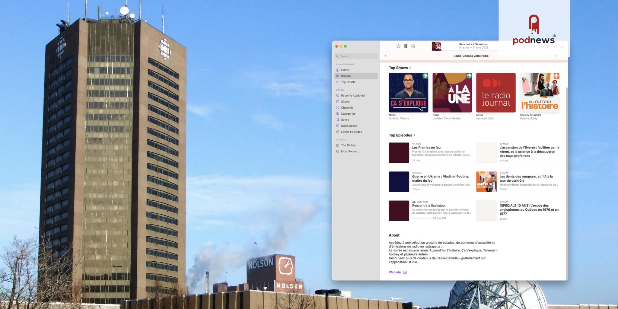 Radio-Canada threatens podcast app using its podcast feeds