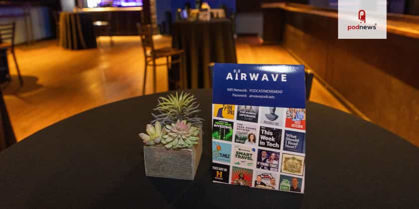 An Airwave table tent