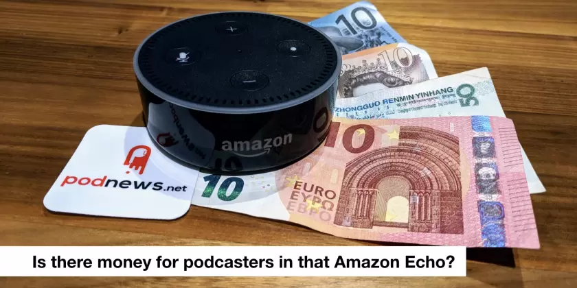 Donating to podcasts via an Amazon Alexa smart speaker; over 5,000 entries for podcast competition