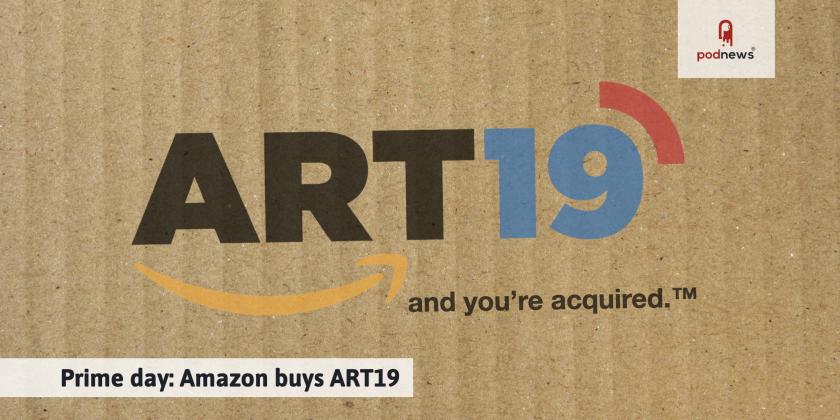 A satirical image of ART19 with the Amazon smiley arrow underneath it, and the phrase 'and you're acquired' next to it