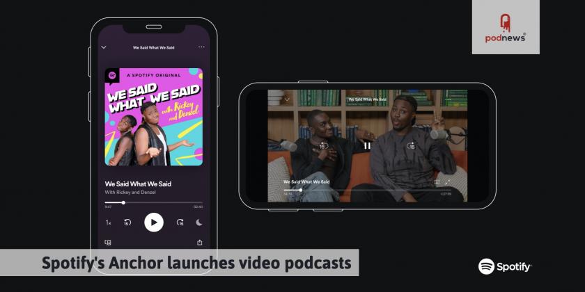 Images of Anchor video podcasts showing in Spotify