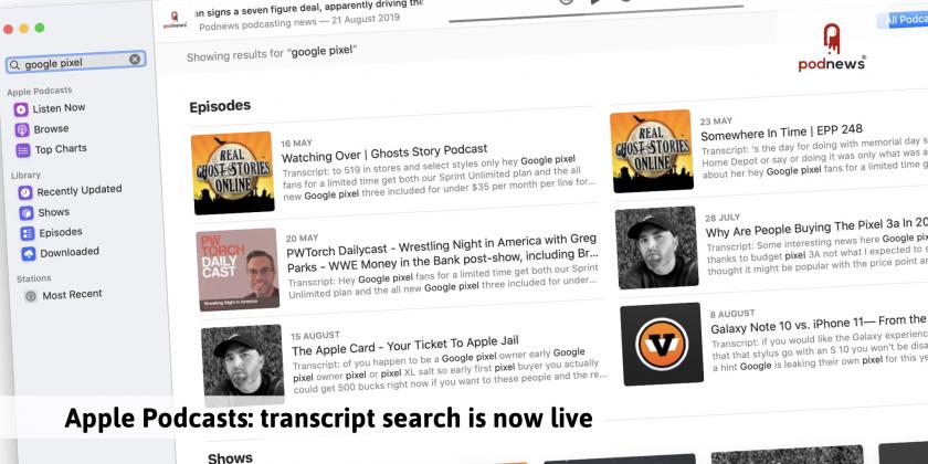 Apple Podcasts transcription search is now live
