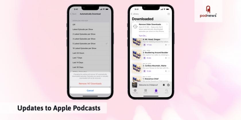 Apple Podcasts running on an iPhone