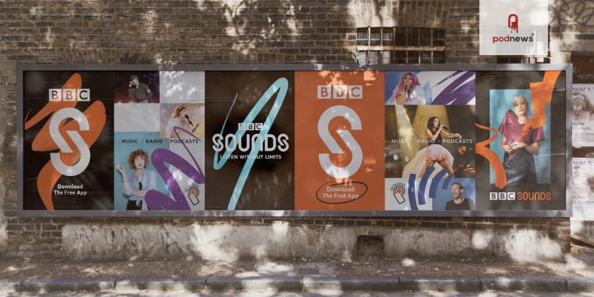 Launch posters for the BBC Sounds app, designed by Mother Design