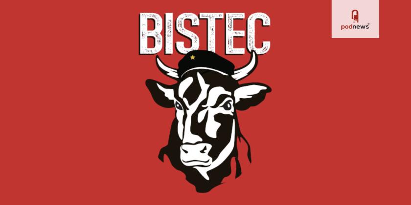 Bistec logo - of a cow with a hat