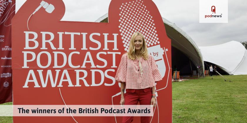 Fearne Cotton stands in front of a big logo