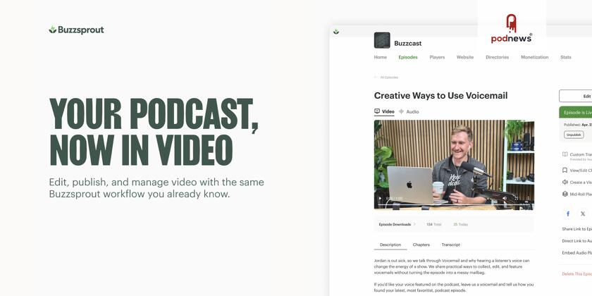 Buzzsprout spúšťa distribúciu videopodcastov na Apple Podcasts pre všetkých tvorcov — image 2