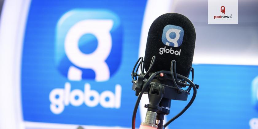 A microphone with the Global logo on it