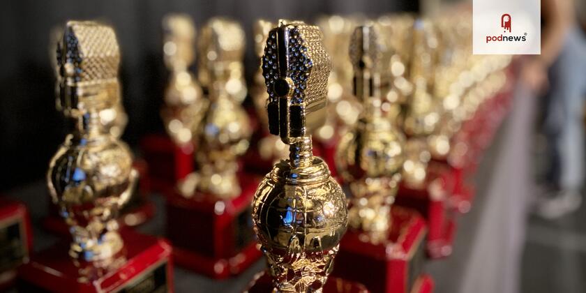 The Golden Mike Awards trophies