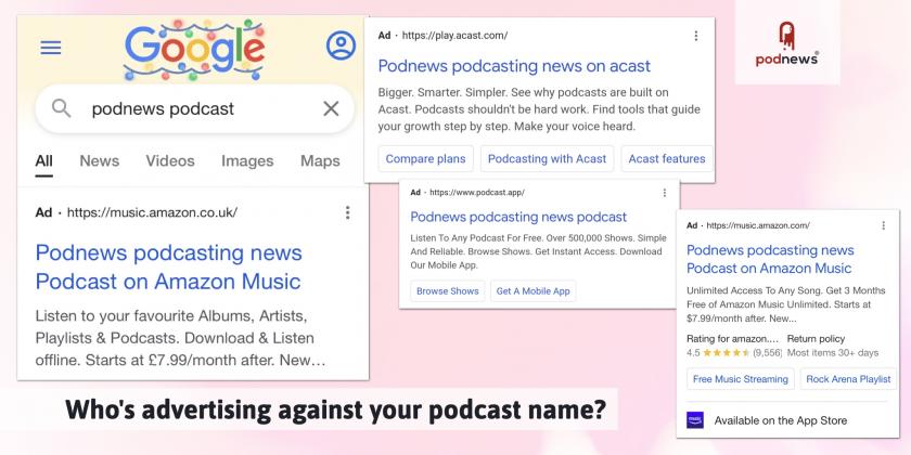 Advertising within Google for our podcast