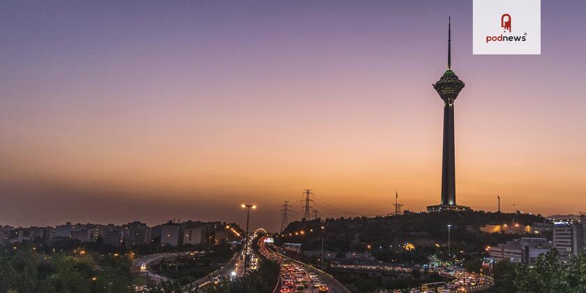 The skyline of Teheran, Iran.