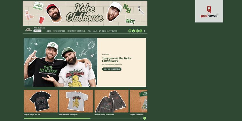 Kelce Clubhouse homepage