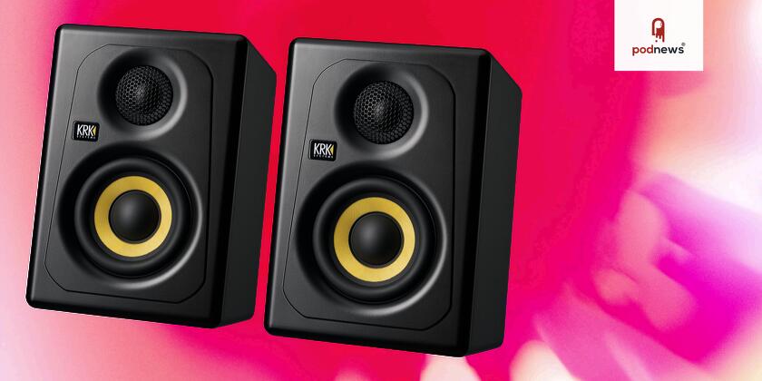 A pair of the KRK three inch monitors