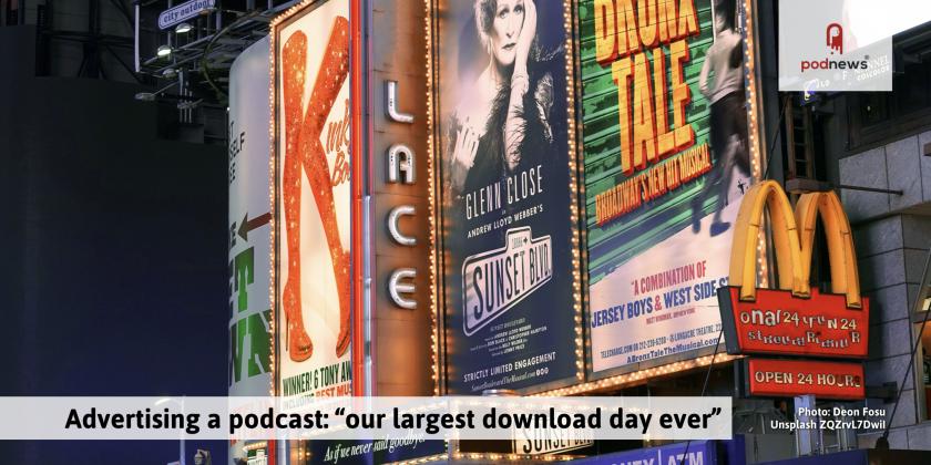 Our Largest Download Day Ever - advertising a podcast