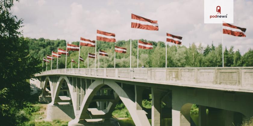 The Gauja bridge, in Sigulda, Latvia