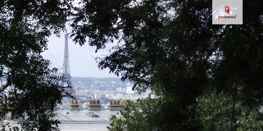 The Eiffel Tower, through the trees