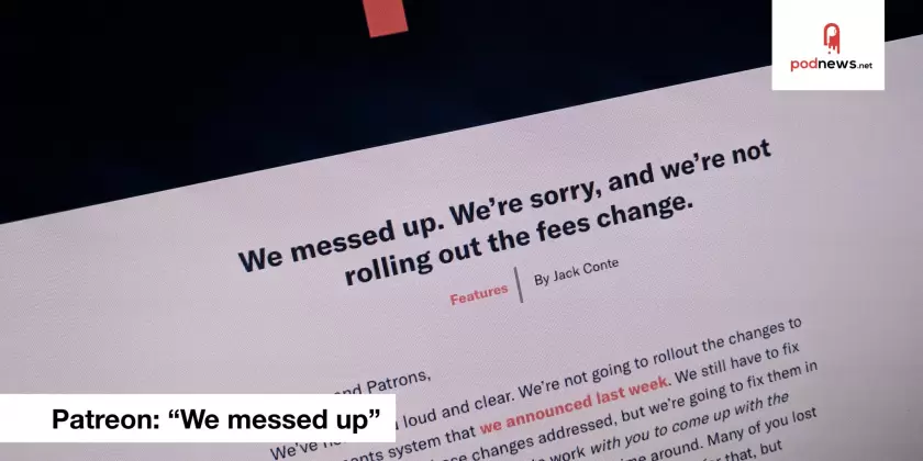 Patreon: 'We messed up', cancels fee changes