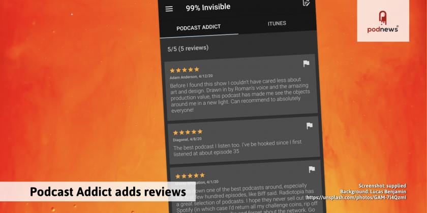 Podcast Addict adds reviews