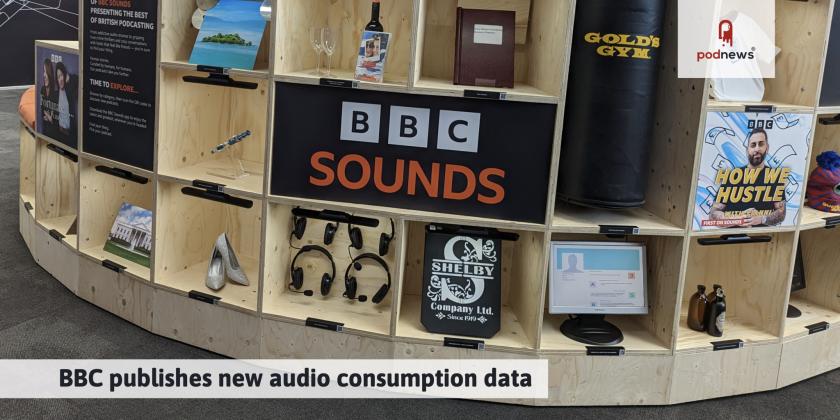 The BBC stand at the Podcast Show in London in 2022.