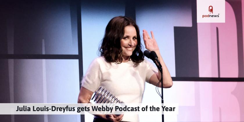 Julia Louis-Dreyfus speaks onstage during the 28th Annual Webby Awards at Cipriani Wall Street on May 13, 2024 in New York City.