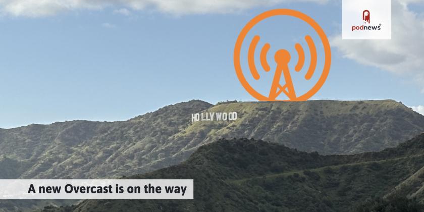 The Hollywood sign, with the transmitter changed to the Overcast logo