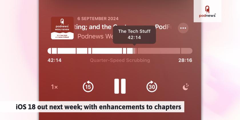 How the chapters look when scrubbing in iOS 18