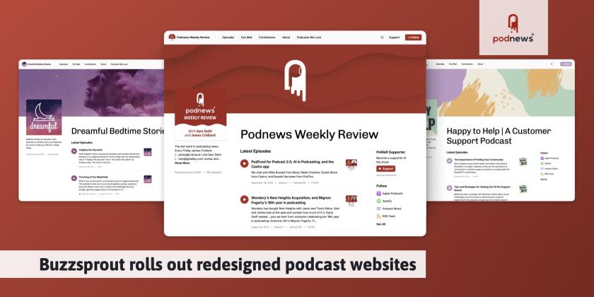 Buzzsprout rolls out redesigned podcast websites