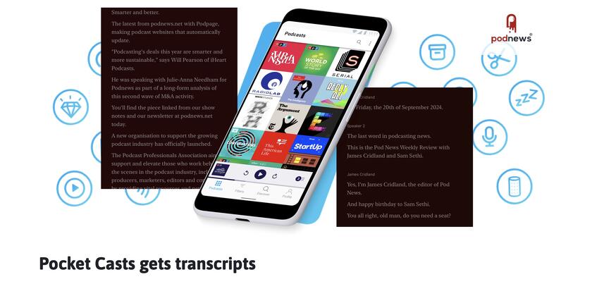 Pocket Casts gets transcripts