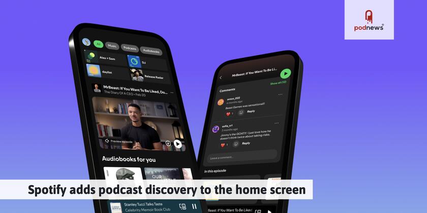 Spotify adds podcast discovery to the home screen
