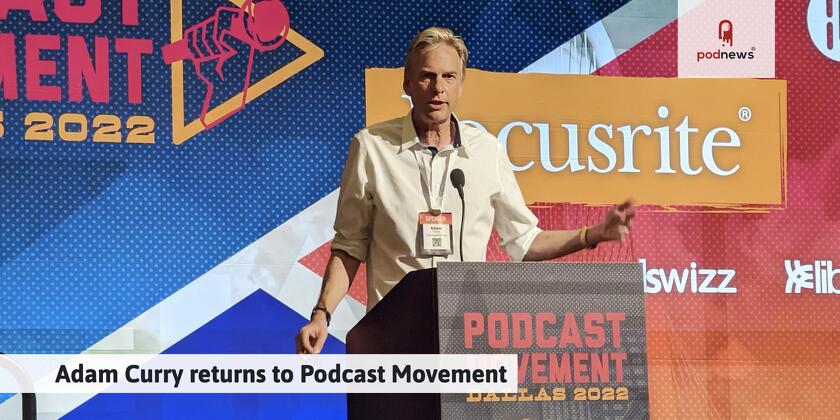 Adam Curry speaks at Podcast Movement