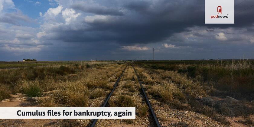 A railroad in the US, with some cumulus clouds in the sky