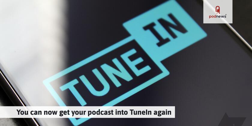 A TuneIn logo displaying on a phone