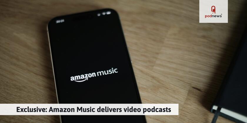 A mobile phone with an Amazon Music logo on it