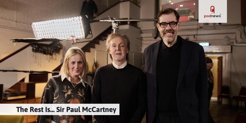 Marina Hyde, Paul McCartney, and Richard Osman, in height order