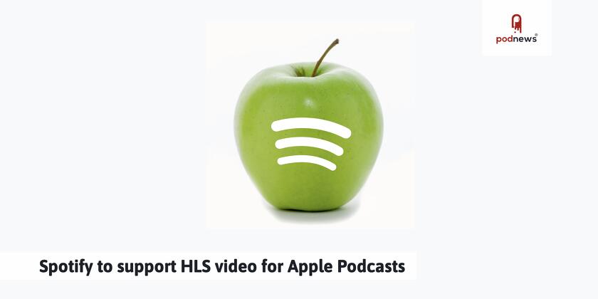 A green apple with the Spotify things on it so it kind of looks like a Spotify logo