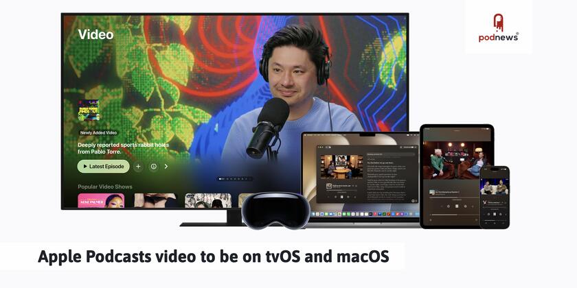 Apple Podcasts showing video across surfaces