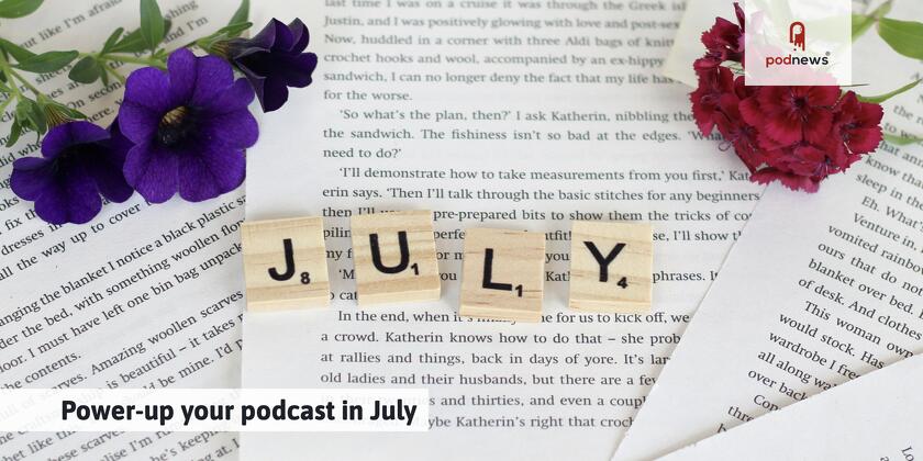 The word July written in tiles