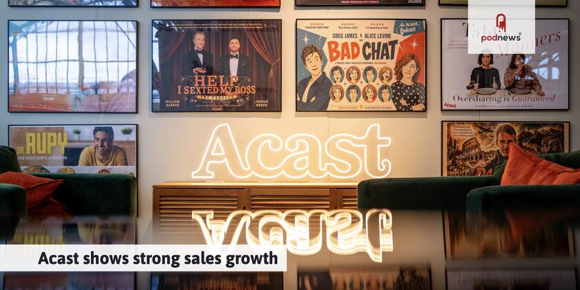 Acast's booth at the Podcast Show London