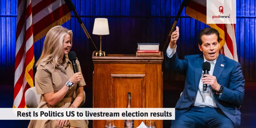 Katty Kay and Anthony Scaramucci on stage earlier this year