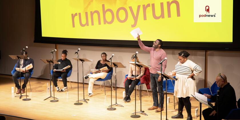 The cast of runboyrun; directed by Christopher V. Edwards