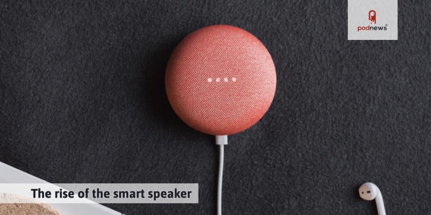 A red Google Home speaker