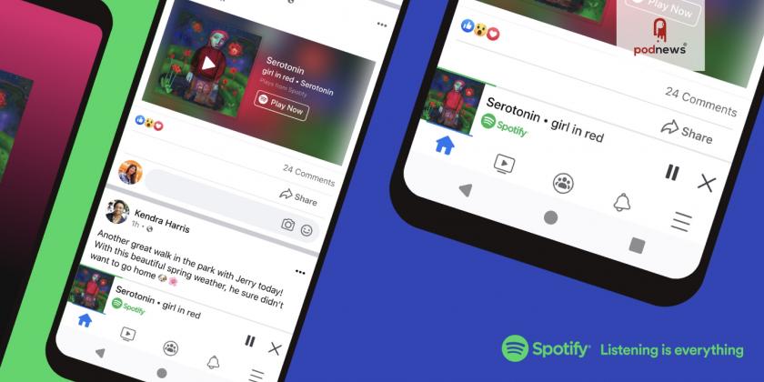 Facebook adds a podcast player in its app, powered by Spotify
