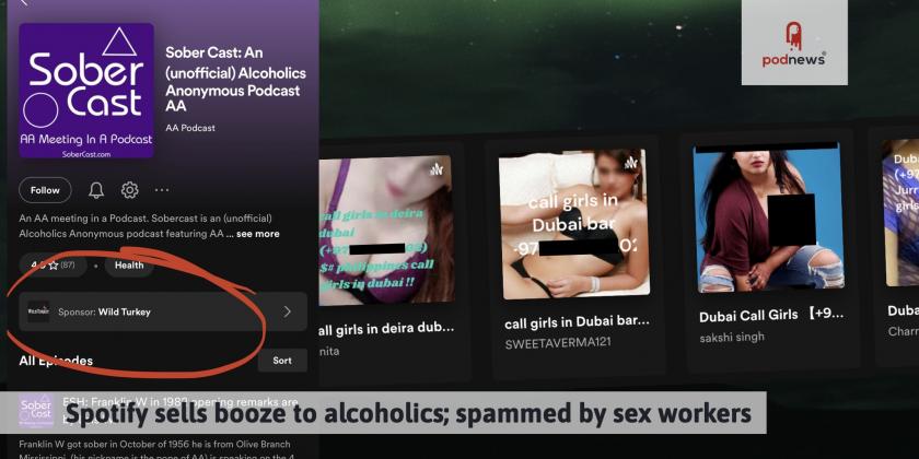 Spotify error puts ads for booze on podcasts