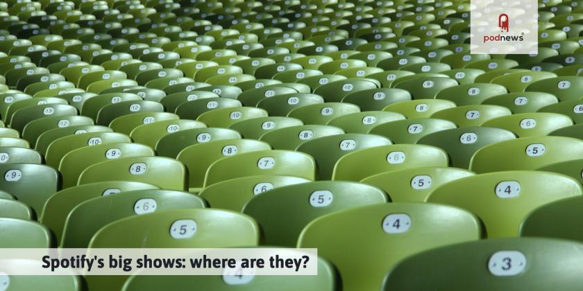 Empty seats, in kind of Spotify green