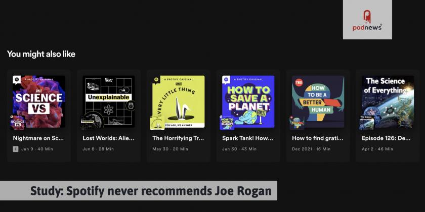 A list of Spotify recommendations, without a Joe Rogan in sight