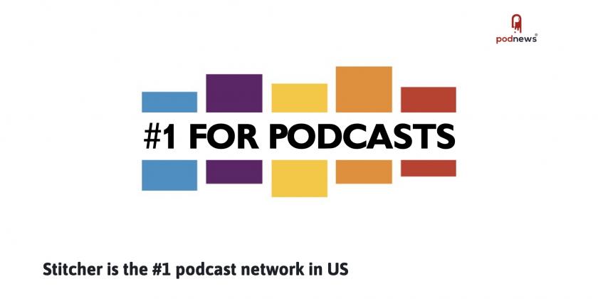 A Sticher logo, but with the words #1 for podcasts in the middle