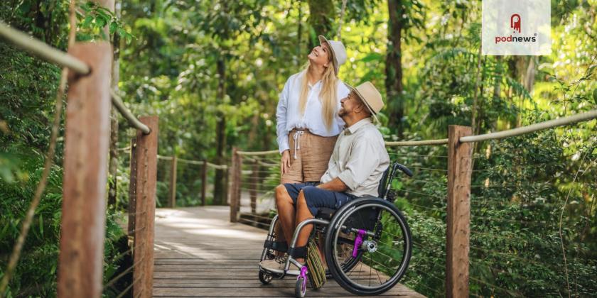 Two people in a tropical rainforest in Queensland